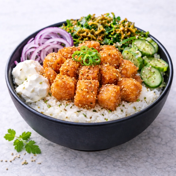 Poke De Salmão Empanado