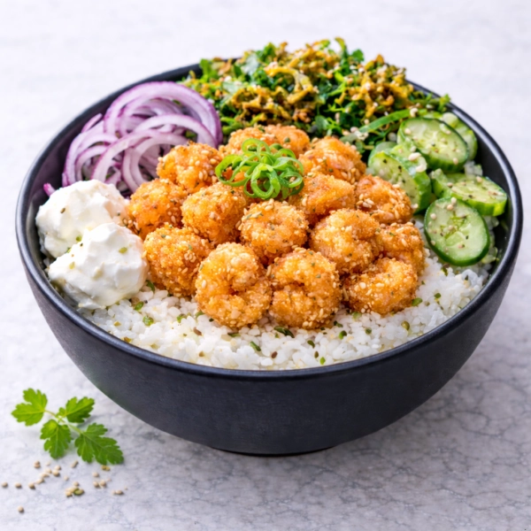 Poke De Camarão Empanado